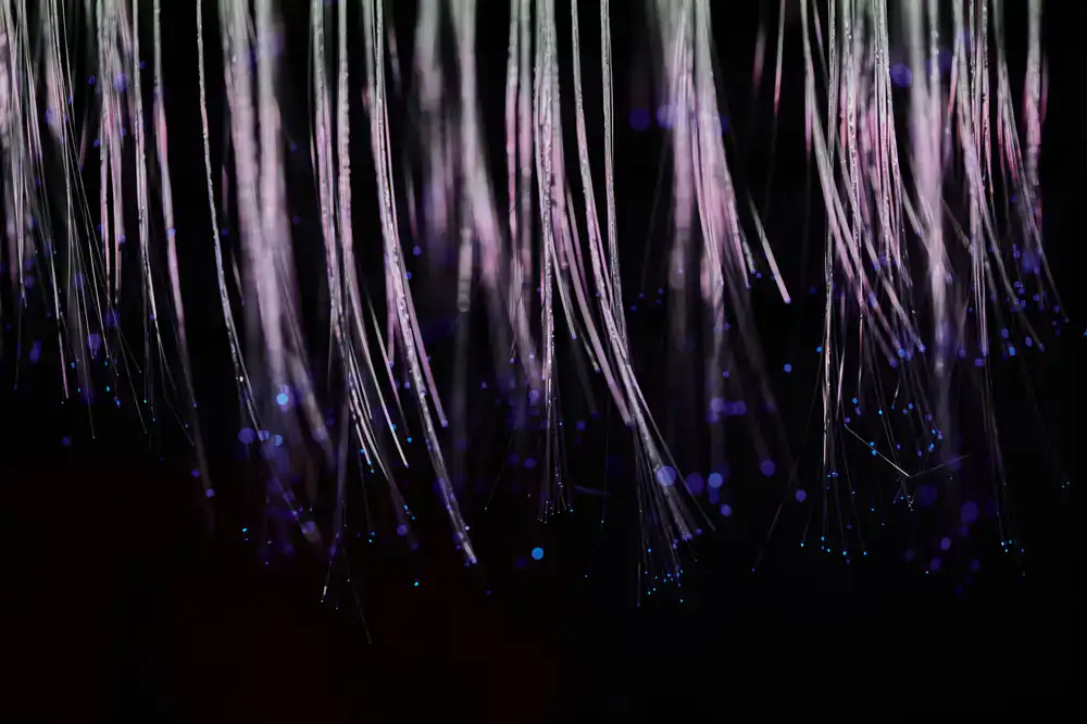 Abstract neon speedlines indicating data flow